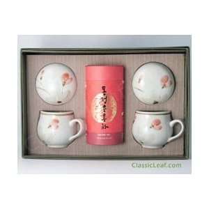    Red Flower Infuser Mug w/ Wulong Tea