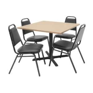   Table and 4 Restaurant Stackers Set   TBS36BESC29BK
