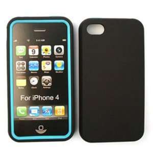  Apple iPhone 4 / 4s Hybrid Jelly 2 Layer Case, Blue Skin 