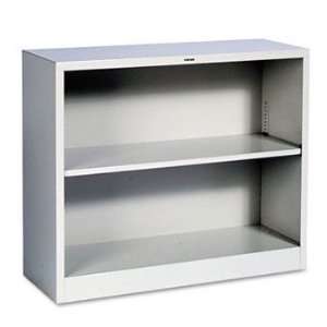 HON Metal Bookcase, 2 Shelves, 34 1/2w x 12 5/8d x 29h, Light Gray