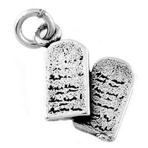  Sterling Silver One Sided Ten Commandments Tablet Charm Jewelry