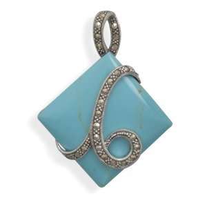  Imitation Turquoise and Marcasite Pendant Jewelry