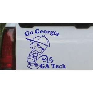 Go Georgia Pee On GA Tech Car Window Wall Laptop Decal Sticker    Blue 