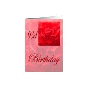  Happy 93rd Birthday Dianthus Red Flower Card Toys & Games