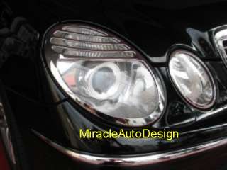   ) of chrome headlight rings for 2003 2006 Mercedes Benz W211 E Class