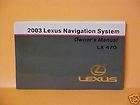   LEXUS LX 470 LX470 ORIGINAL NAVIGATION SYSTEM OWNERS MANUAL GUIDE 03