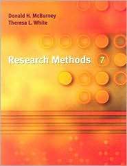 Research Methods, (0495092088), Donald H. McBurney, Textbooks   Barnes 