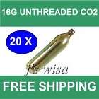 20 X 16G 16 GRAM UNTHREADED THREADLESS CO2 CARTRIDGE