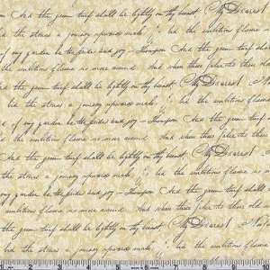  45 Wide Enchantment Script Cream Fabric By The Yard 