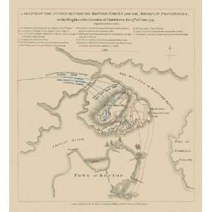  BUNKER HILL (SIEGE & BATTLE) BOSTON MASSACHUSETTS (MA) MAP 