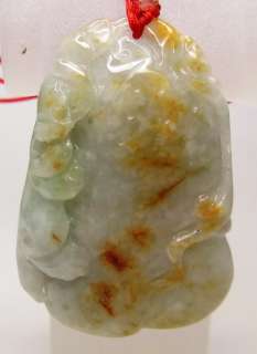 Chinese Jade Amulet Pendant PEANUT & BABY DRAGON 120g  