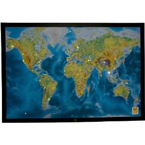  Hi Tech Art Framed Stick In LED World Map (MAP2)