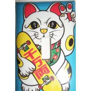  Chinese Lucky Cat Peace sign Light Switch Cover 