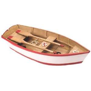  Wooden Model Rowboat w/ Paddles