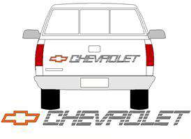 454 SS CHEVY TRUCK TAILGATE DECAL 90 91 or 92 93 CHEVROLET with COLOR 