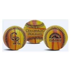Colorado Rockies Wood Grain Baseball 