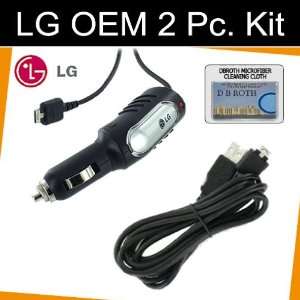 Original 2 Pc. Set OEM Data Cable + OEM Car Charger for your LG VX8350 