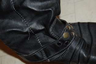 Unionbay Faux Leather Black Biker/Motorcycle Boots   8.5  