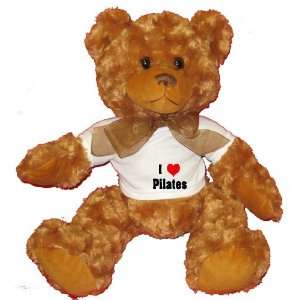  I Love/Heart Pilates Plush Teddy Bear with WHITE T Shirt 