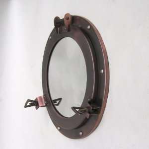 Antiqued Porthole Mirror 11     Nautical Decorative Gift Solid Brass 
