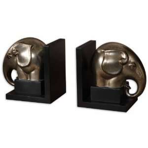 Uttermost 7.5 Inch Abayomi Bookends (Set of 2) Champagne Finish Over 