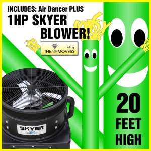 20FT Green Air Dancer Wacky Waving Inflatable Fly Sky Guy Puppet Tube 