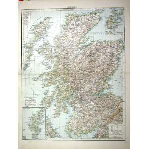  SCOTLAND ANTIQUE MAP c1897 PERTH ABERDEEN CAITHNESS 