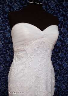 Allure 2302 Ivory Tulle w/ Lace Trumpet Wedding Dress 14 NWOT  