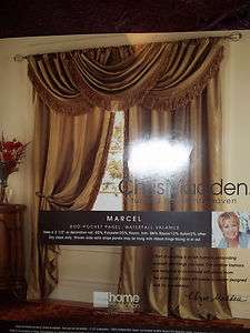   Fringed Chris Madden Luxury Camel Gold Waterfall Valance NWT 45X35