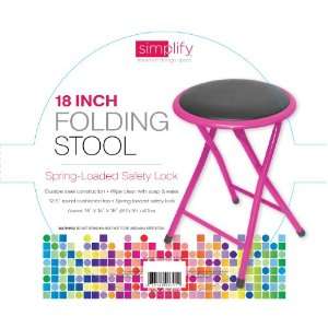  18 Inch Folding Step Stool with Spring Loaded Safety Lock 