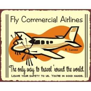 com Commercial Airlines Vintage Metal Art Airplane Aviation Tin Retro 