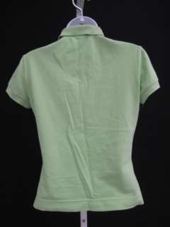 LACOSTE Lime Green Cap Sleeve Polo Shirt Top Sz 40  