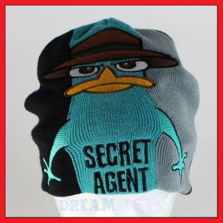 Disney Phineas and Ferb Secret Agent Beanie Hat and Glove Set   Perry 