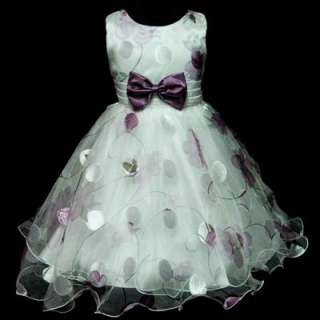 Purple Bridesmaid Pageant Flower Girls Dress Size 7 8Ye  