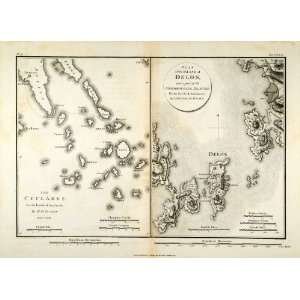  1817 Copper Engraving Cyclades Island Ancient Greece Delos 