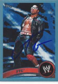 WWE JTG Signed 2011 Blue Topps Card RAW SMACKDOWN  