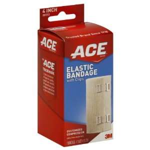  Ace Elastic Bandage, with Clips, 4 Inch 1 bandage Health 