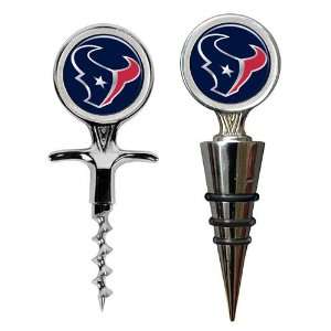   Texans NFL Cork Screw and Wine Bottle Topper Set