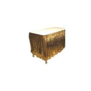  Gold Metallic Fringed Table Skirt