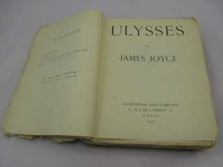 ULYSSES JAMES JOYCE 9th Printing 1927 Book Shakespeare and Company 