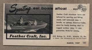 Original 1957 Ad Feather Craft Boats Atlanta,Georgia .