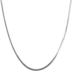Rhodiumplated Sterling Silver 1 mm Square Snake Chain (18 Inch)