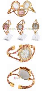 Beauty Bangle Bracelet Style Lady Crystal Wrist Watch  