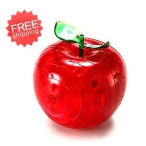  crystal 3d apple puzzle toy puzzle apple puzzle with red 