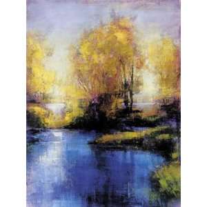 Matthew Daniels 30W by 40H  Abstract Pond CANVAS Edge #3 3/4 