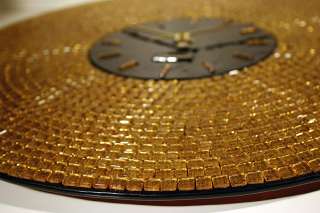 GOLD mosaic ART GLASS Wall Clock ART DECO Style Design  