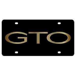 Pontiac GTO License Plate on Black Steel