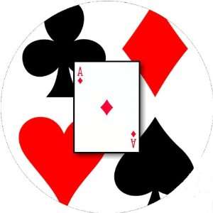  Playing Cards Ace of Diamonds 2.25 inch Large Round Badge 