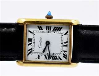 LADIES VINTAGE CARTIER TANK 18 KT GOLD ELECTROPLATED WATCH  
