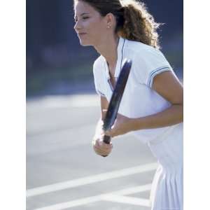   of a Young Woman Playing Tennis Giclee Poster Print
